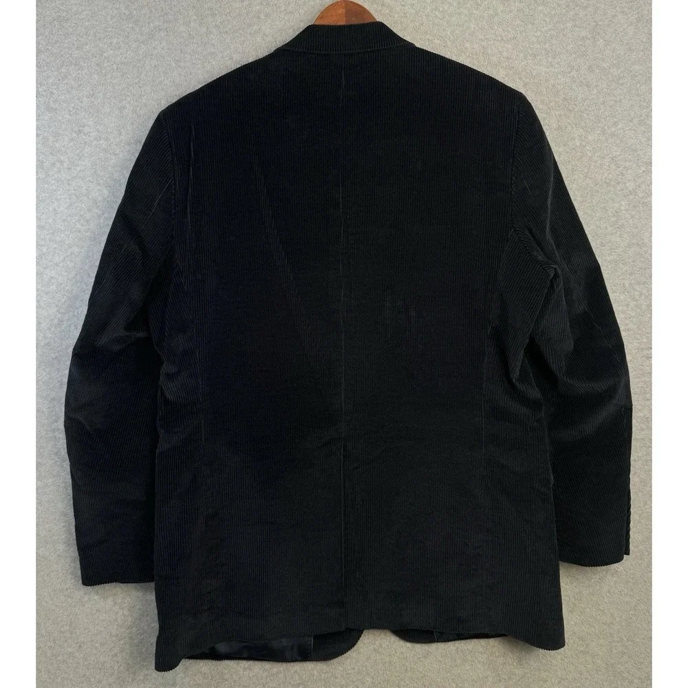 Meeting Street 100%‎ Cotton Corduroy Blazer Navy Blue Size 44L Two-Button Jacket